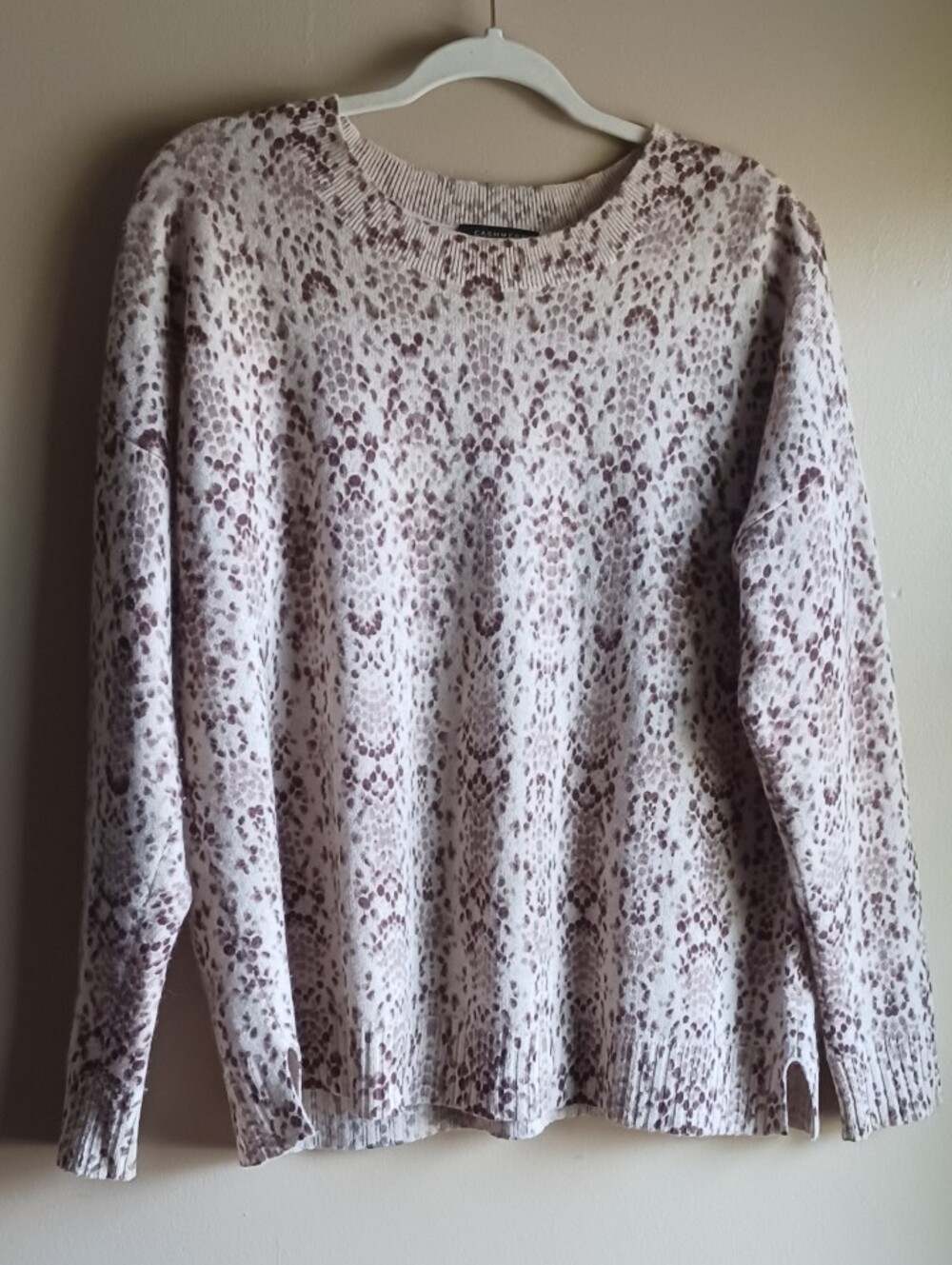 CHARTER CLUB cashemere Crewneck Sweater In Cream-brown L